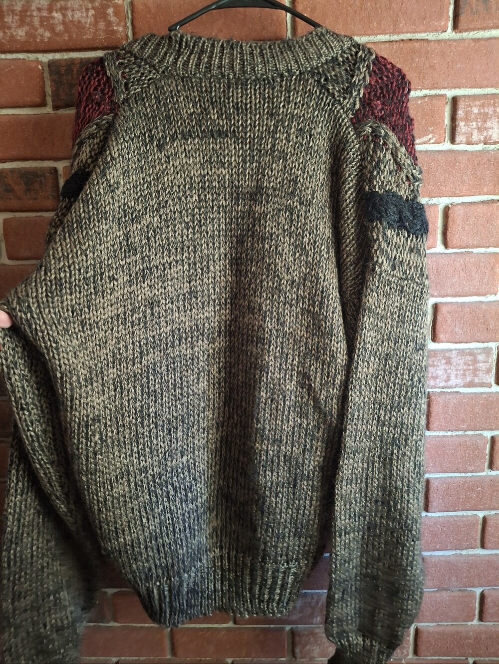 Chunky Brown Multi-Color Knit Cardigan - Picture 4 of 4